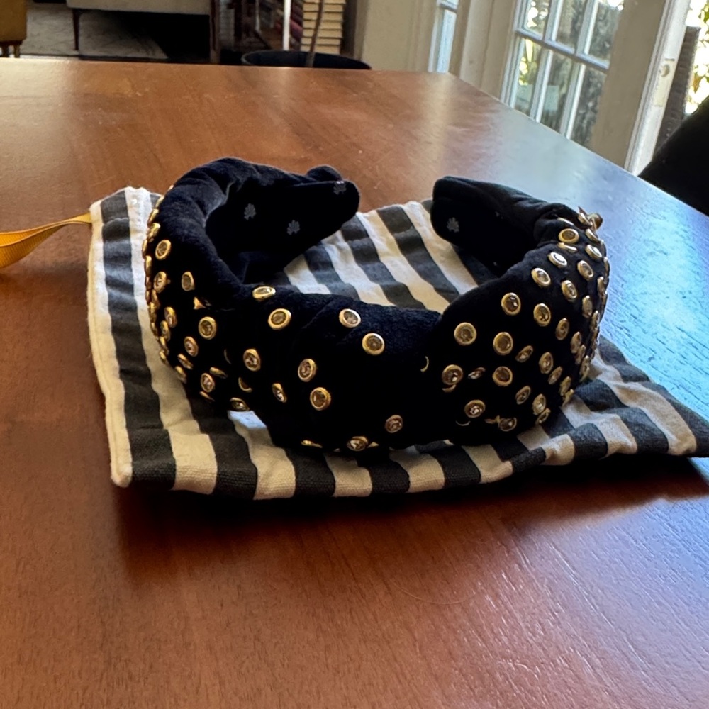 Lele Sadoughi Black Crystal Headband